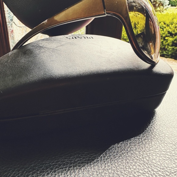 NWT Prada Sunglasses, Olive Frame with Red Prada on Left Arm
